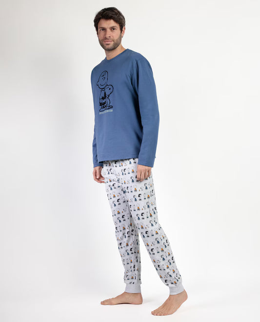 PIJAMA MANGA LARGA HOMBRE SNOOPY&FRIENDS NAVY