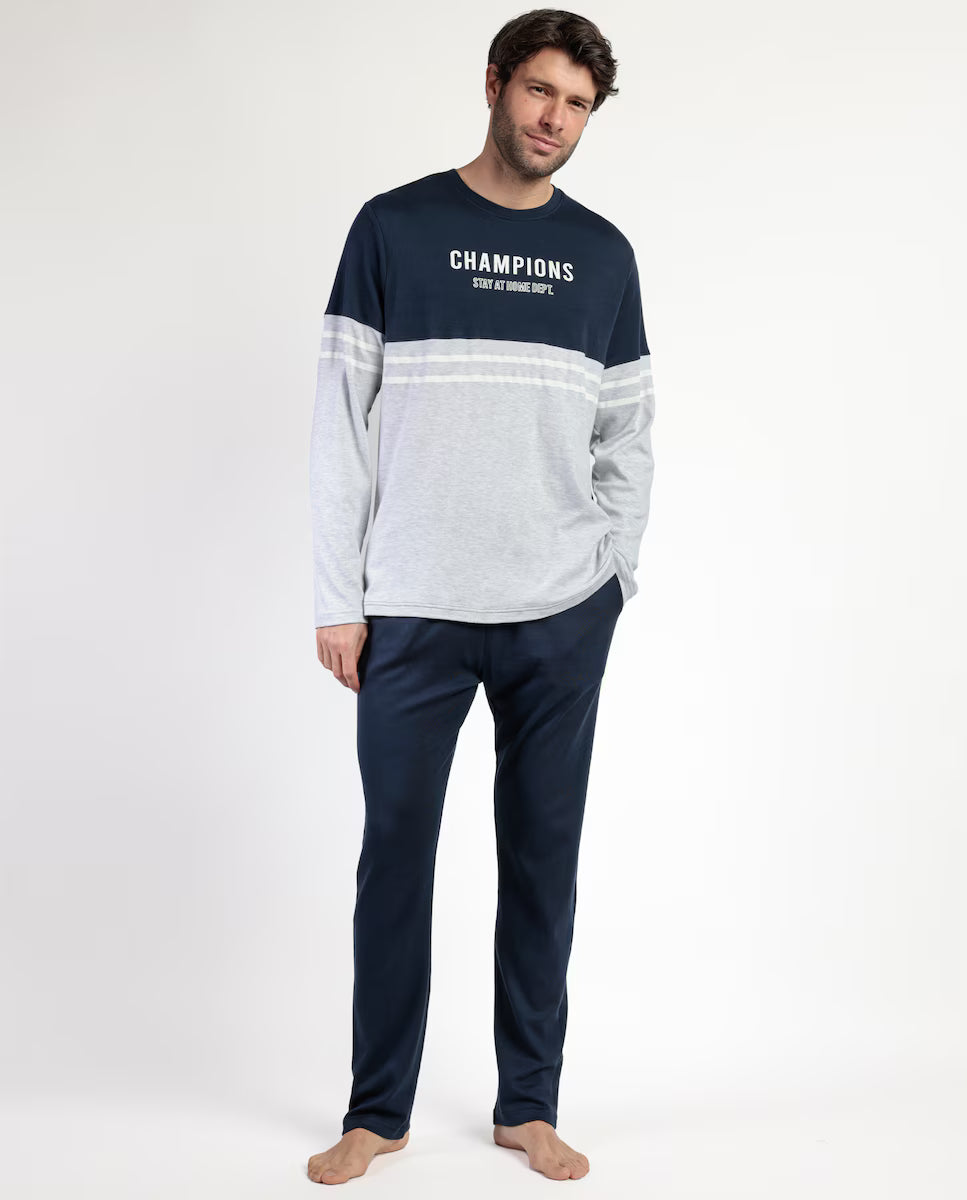 PIJAMA MANGA LARGA HOMBRE CHAMPIONS STAY AT HOME