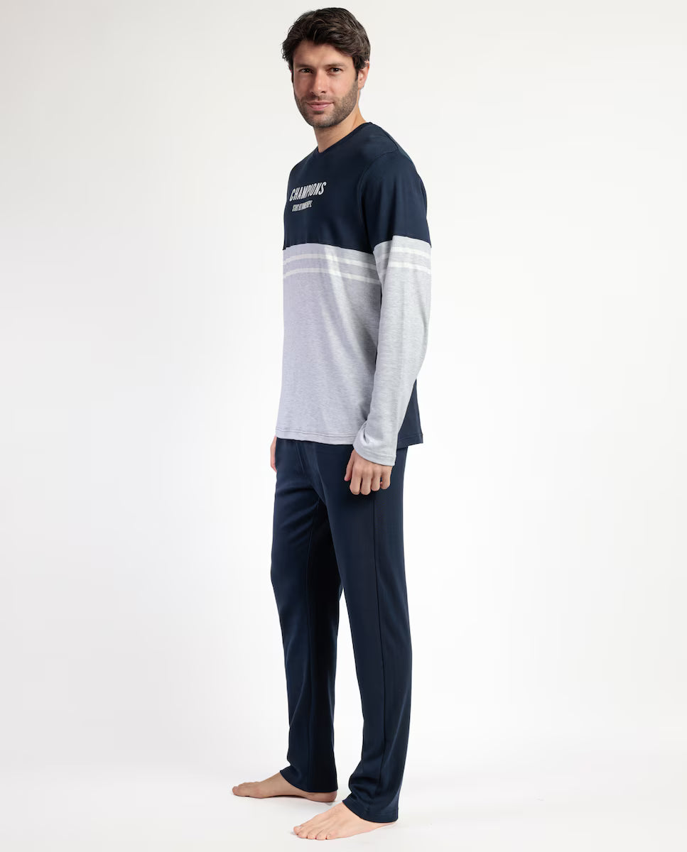 PIJAMA MANGA LARGA HOMBRE CHAMPIONS STAY AT HOME