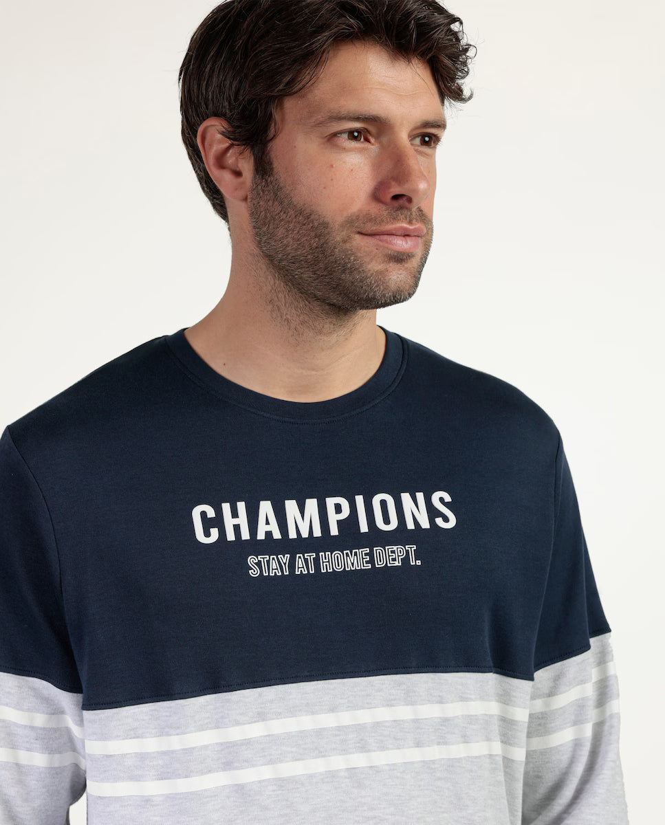 PIJAMA MANGA LARGA HOMBRE CHAMPIONS STAY AT HOME