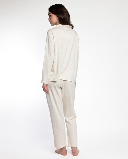 PIJAMA ABIERTO MANGA LARGA MUJER DOTS & FLOWERS