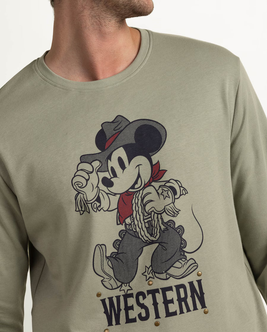 Pijama Hombre Disney Mickey Mouse Western 100% Algodón