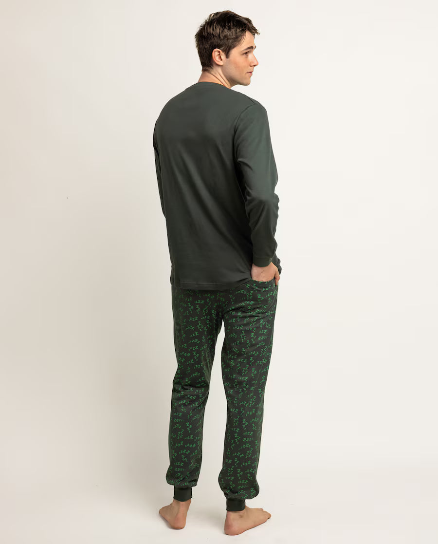 Pijama Hombre Disney Sleepy Dormilón 100% Algodón Verde