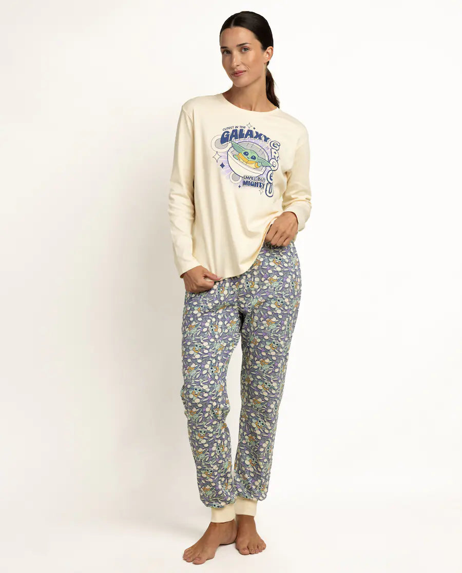 Pijama Mujer Star Wars Mandalorian Grogu Cutest de Algodón