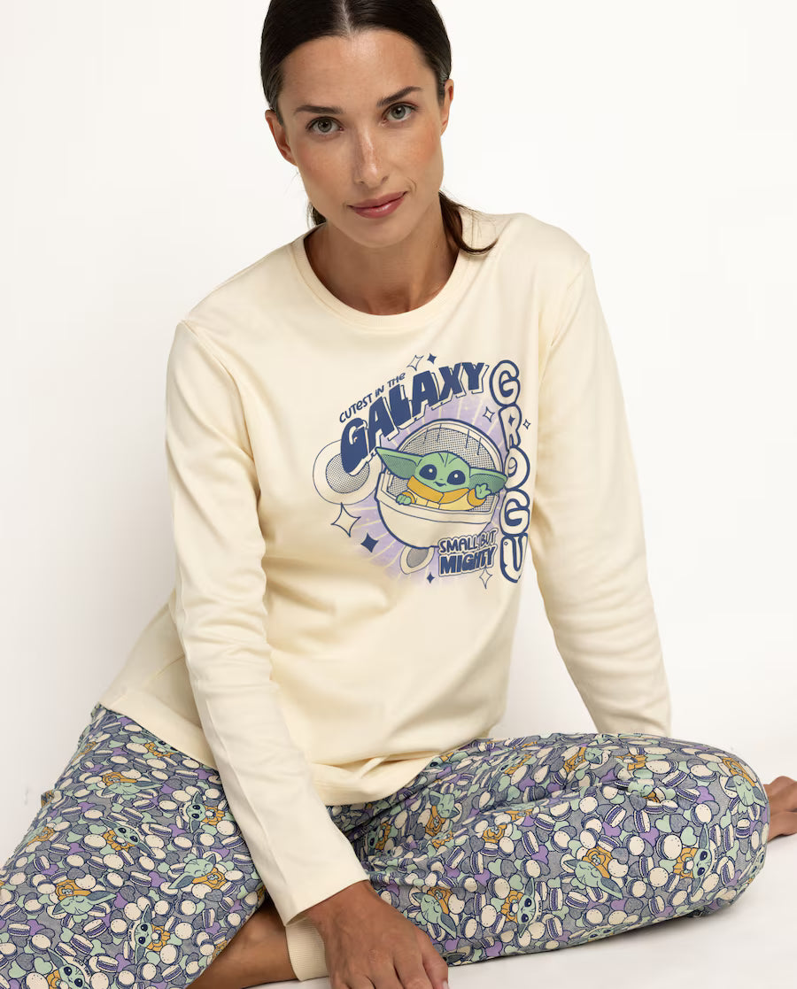 Pijama Mujer Star Wars Mandalorian Grogu Cutest de Algodón