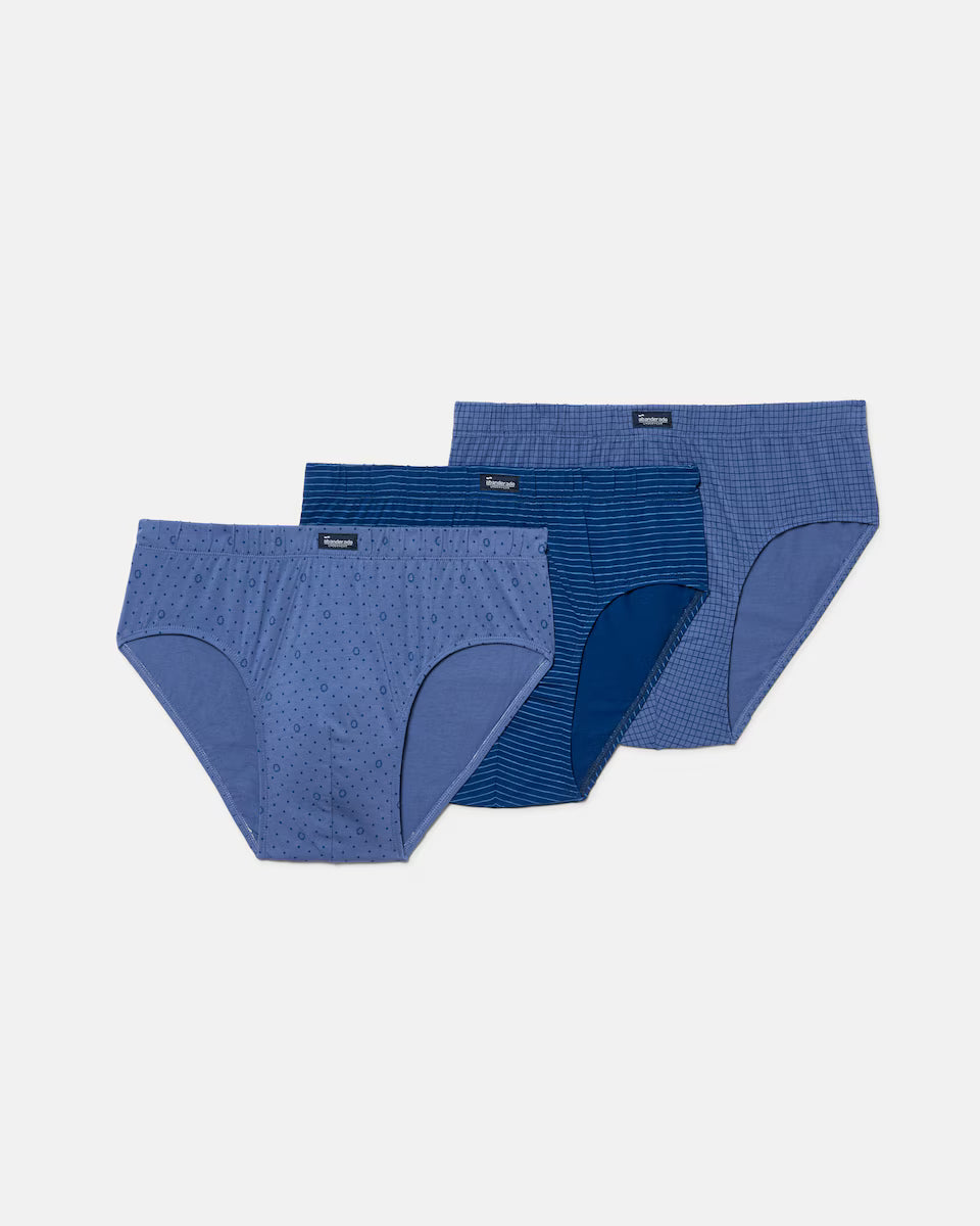 PACK-3 SLIPS ABIERTOS 080 MIX AZUL CLASIC