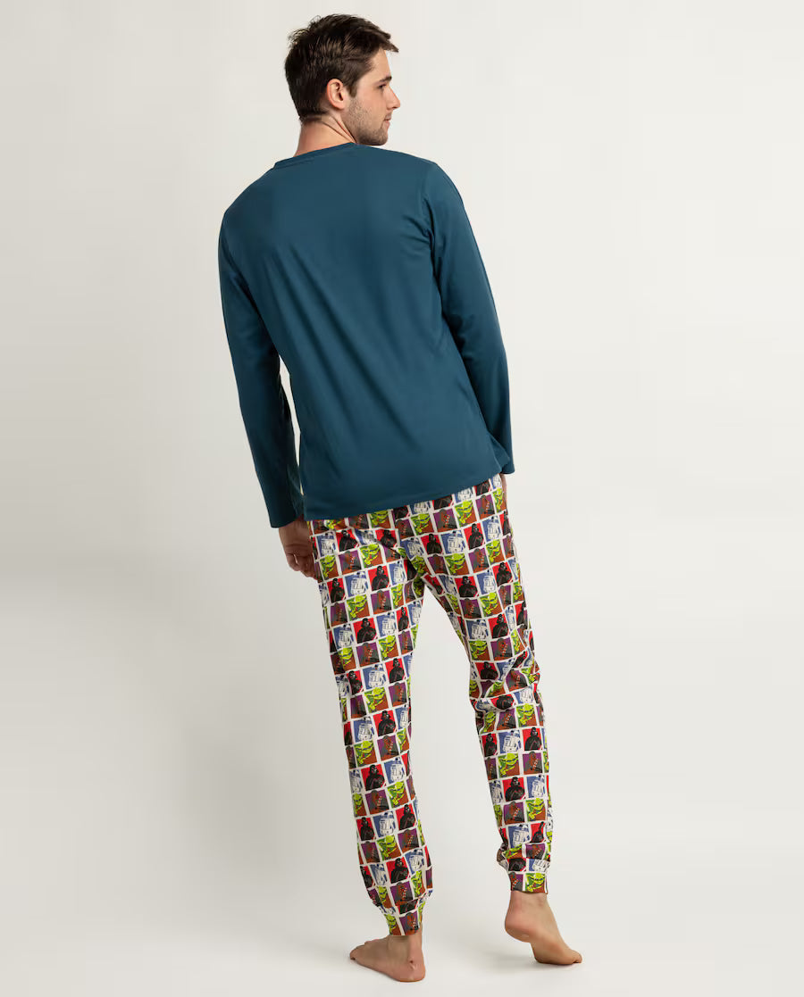 Pijama Hombre Star Wars Classic Wars Azul 100% Algodón
