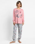 Pijama de mujer Disney Bon Ski Minnie Mouse de manga larga rosa