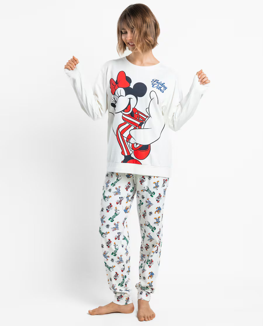 Pijama de mujer disney minnie mouse pj party de felpa crudo