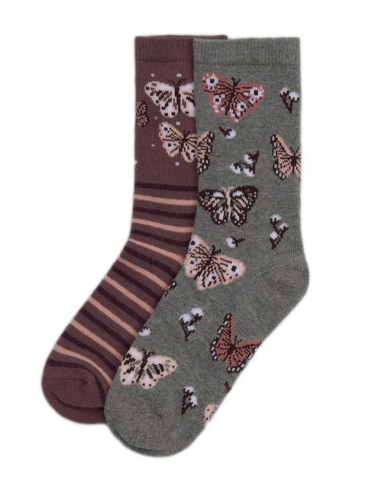 PACK-2 CALCETINES DE NIÑA BUTTERFLYS